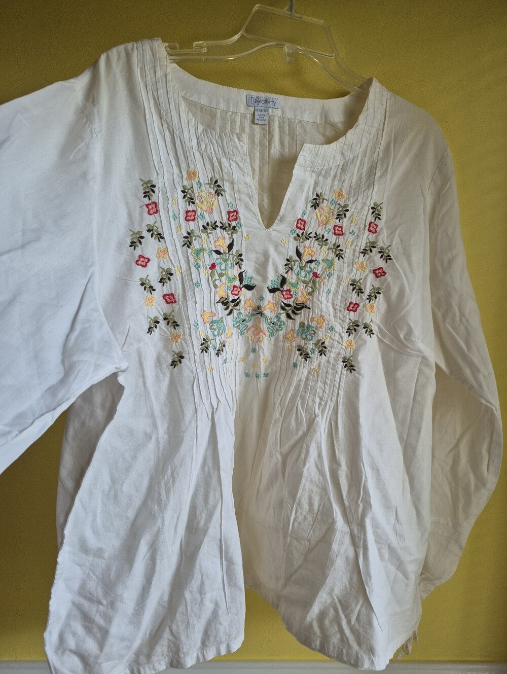 Y2k 2x Relativity Floral Emroidered Semi Sheer Top - Picture 2 of 7